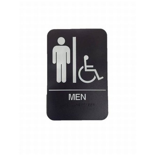 Don-Jo Men's / Handicap ADA Black Bathroom Sign HS909001